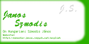 janos szmodis business card